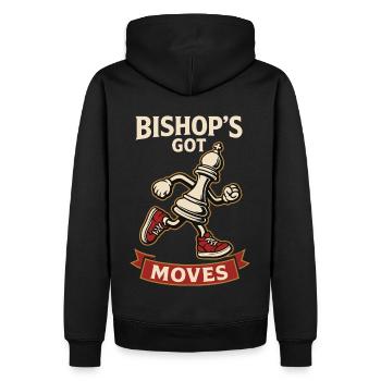 Bishop Got Moves Schachspieler Brettspiel - Männer Premium Bio Hoodie - Schwarz - Hinten - Nico (187cm)