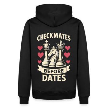 Schachmatt Vor Daten Schachspieler Spaß Design - Männer Premium Bio Hoodie - Schwarz - Hinten - Nico (187cm)