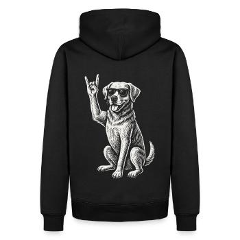 Rock Musique Golden Retriever Drôle Heavy Metal Chien - Sweat à capuche Premium bio Homme - noir - Dos - Nico (187cm)
