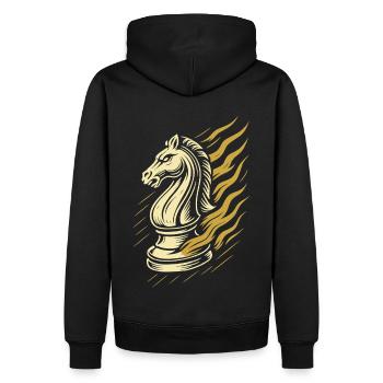 Chess Player Knight Figure Board Game - Men’s Premium Organic Hoodie - black - Back - Nico (187cm)