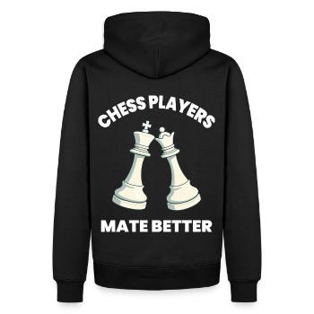 Schach Spieler Mate Besser Brettspiel - Männer Premium Bio Hoodie - Schwarz - Hinten - Nico (187cm)