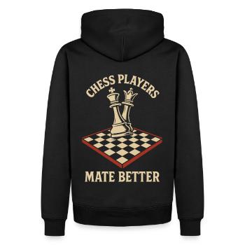 Schachspieler Mate Besser Lustig Schachliebhaber - Männer Premium Bio Hoodie - Schwarz - Hinten - Nico (187cm)