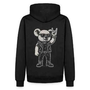 Rock Musique Drôle Heavy Metal Koala Rétro - Sweat à capuche Premium bio Homme - noir - Dos - Nico (187cm)