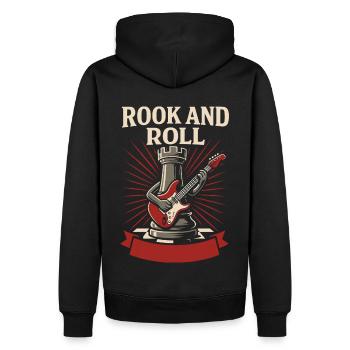 Rook And Roll Schachspieler Lustiger Schachclub - Männer Premium Bio Hoodie - Schwarz - Hinten - Nico (187cm)