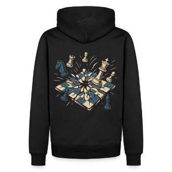 Joueur d’échecs Jeu de société Hommes Femmes - Sweat à capuche Premium bio Homme - noir - Dos - Nico (187cm)