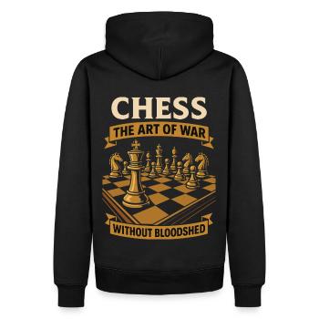 Échecs L’art de la guerre sans effusion de sang - Sweat à capuche Premium bio Homme - noir - Dos - Nico (187cm)
