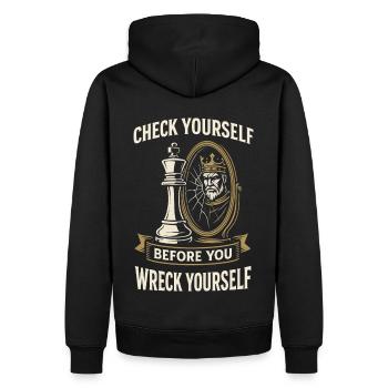 Joueur d’échecs Planche vérifiez-vous, - Sweat à capuche Premium bio Homme - noir - Dos - Nico (187cm)