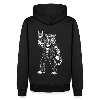 Tiger aime le rock Musique Metal Heavy Metal - Sweat à capuche Premium bio Homme - noir - Dos - Nico (187cm)