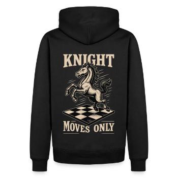 Ritter Bewegt Sich Nur Schachspieler Brettspiel - Männer Premium Bio Hoodie - Schwarz - Hinten - Nico (187cm)