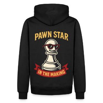 Bauernstar Im Entstehen Schachspieler - Männer Premium Bio Hoodie - Schwarz - Hinten - Nico (187cm)