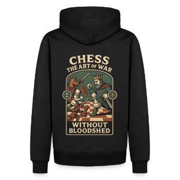Échecs L’art de la guerre sans effusion de sang - Sweat à capuche Premium bio Homme - noir - Dos - Nico (187cm)