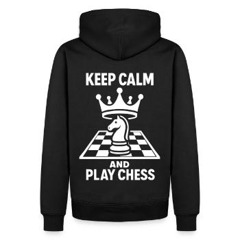 Keep Calm And Play Chess Funny Chess Lovers - Männer Premium Bio Hoodie - Schwarz - Hinten - Nico (187cm)