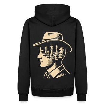 Schachspieler Geist Brettspiel Männer Frauen - Männer Premium Bio Hoodie - Schwarz - Hinten - Nico (187cm)