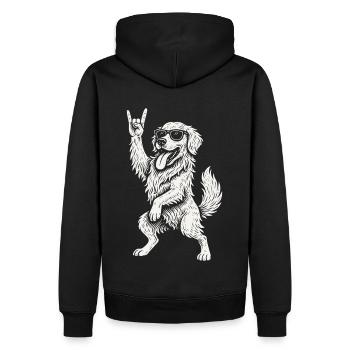 Labrador Retriever Rock Musique Drôle Chien Dur - Sweat à capuche Premium bio Homme - noir - Dos - Nico (187cm)