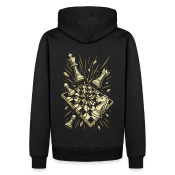 Chess Explosion Masterpiece - Men’s Premium Organic Hoodie - black - Back - Nico (187cm)