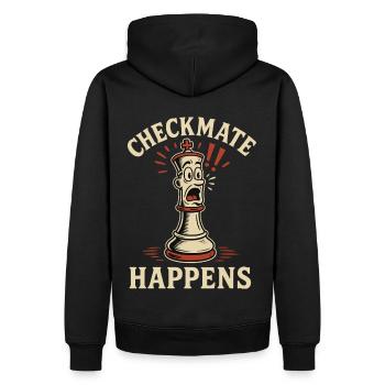 Checkmate Happens Schachspieler-enthusiasten Brett - Männer Premium Bio Hoodie - Schwarz - Hinten - Nico (187cm)