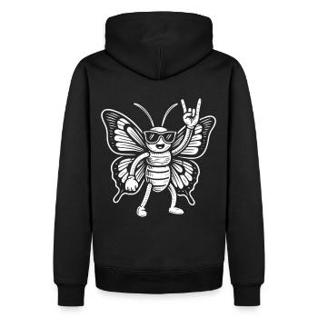 Drôle Papillon Rock Musique Heavy Metal Humour - Sweat à capuche Premium bio Homme - noir - Dos - Nico (187cm)