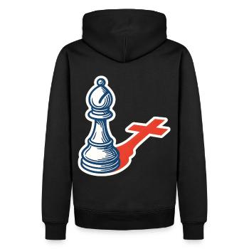 joueur d’échecs drôle évêque ombre design - Sweat à capuche Premium bio Homme - noir - Dos - Nico (187cm)