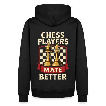 Joueur d’échecs échec et mat Meilleur humour échec et mat - Sweat à capuche Premium bio Homme - noir - Dos - Nico (187cm)