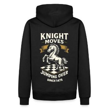 Le cavalier se déplace et saute par-dessus le joueur d’échecs - Sweat à capuche Premium bio Homme - noir - Dos - Nico (187cm)