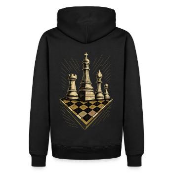 Joueur d’échecs Jeu de société Pièces d’échecs - Sweat à capuche Premium bio Homme - noir - Dos - Nico (187cm)