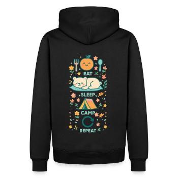 Manger Dormir Camp Répéter Funny Camper - Sweat à capuche Premium bio Homme - noir - Dos - Nico (187cm)