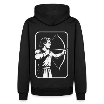 Archery Bow Target Archer Design - Men’s Premium Organic Hoodie - black - Back - Nico (187cm)