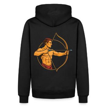 Bogenschießen Bogen Ziel pfeil Archer Design - Männer Premium Bio Hoodie - Schwarz - Hinten - Nico (187cm)