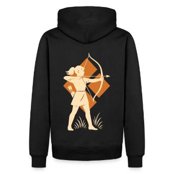 Girls Archer Archery Bow Target - Men’s Premium Organic Hoodie - black - Back - Nico (187cm)