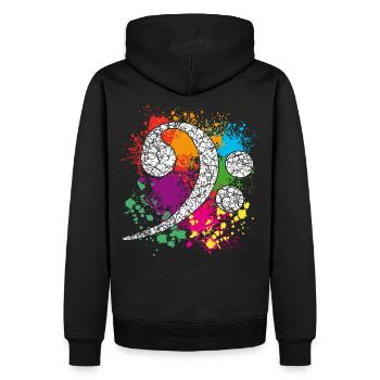 Basse - Clé Basse - Clé de Basse - Clé Basse - Sweat à capuche Premium bio Homme - noir - Dos - Nico (187cm)