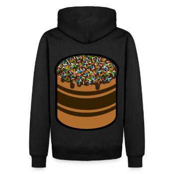 Chocolate Cake - Men’s Premium Organic Hoodie - black - Back - Nico (187cm)