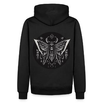 The Wicca Moth - Männer Premium Bio Hoodie - Schwarz - Hinten - Nico (187cm)