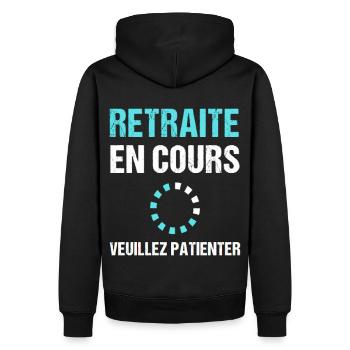 Retraite en cours humour futur retraité cadeau - Sweat à capuche Premium bio Homme - noir - Dos - Nico (187cm)