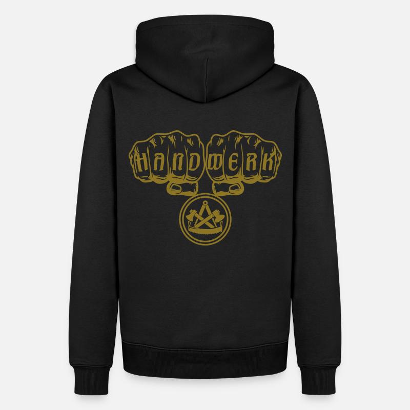 Zimmermann Faust Handwerk Beruf - Männer Premium Bio Hoodie - Schwarz