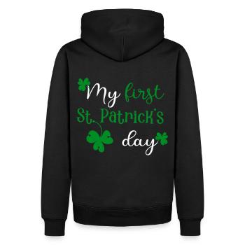 Mon premier jour de la Saint-Patrick - Sweat à capuche Premium bio Homme - noir - Dos - Nico (187cm)