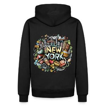 New York City Graffiti NYC Manhattan - Sweat à capuche Premium bio Homme - noir - Dos - Nico (187cm)