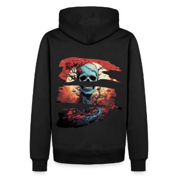 Bones and roots - Männer Premium Bio Hoodie - Schwarz - Hinten - Nico (187cm)
