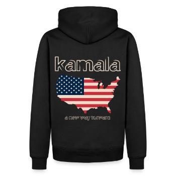 Kamala Harris & Tim Walz 2024 Chemise de soutien - Sweat à capuche Premium bio Homme - noir - Dos - Nico (187cm)