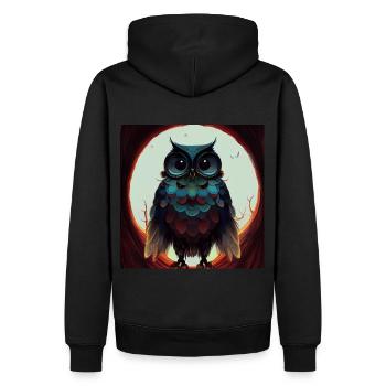 Colourful Owl - Männer Premium Bio Hoodie - Schwarz - Hinten - Nico (187cm)