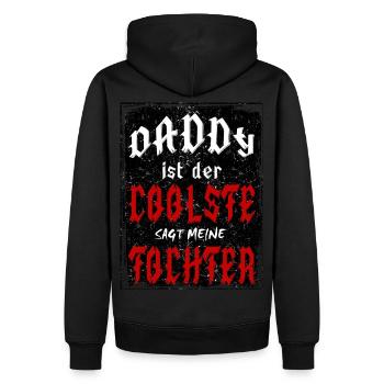 Daddy ist der coolste sagt meine Tochter - Männer Premium Bio Hoodie - Schwarz - Hinten - Nico (187cm)