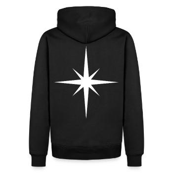White Star Sparkle to design - Men’s Premium Organic Hoodie - black - Back - Nico (187cm)