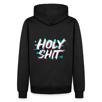 de merde Coquine Dictons Drôles - Sweat à capuche Premium bio Homme - noir - Dos - Nico (187cm)