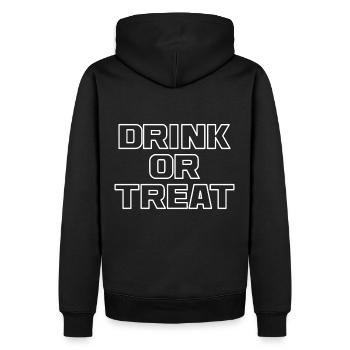 Buvez ou traitez drôle Halloween dictant citation - Sweat à capuche Premium bio Homme - noir - Dos - Nico (187cm)
