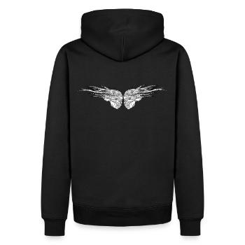 Schädel - Männer Premium Bio Hoodie - Schwarz - Hinten - Nico (187cm)