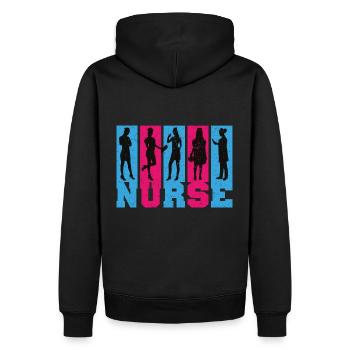 Nurse Krankenschwester Spruch Statement Beruf - Männer Premium Bio Hoodie - Schwarz - Hinten - Nico (187cm)