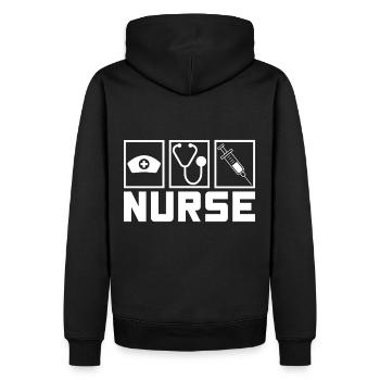 Nurse Krankenschwester Spruch Statement Beruf - Männer Premium Bio Hoodie - Schwarz - Hinten - Nico (187cm)