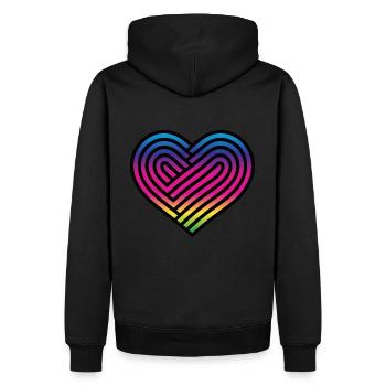 Cœur arc-en-ciel Homosexualité Amour LGBT - Sweat à capuche Premium bio Homme - noir - Dos - Nico (187cm)