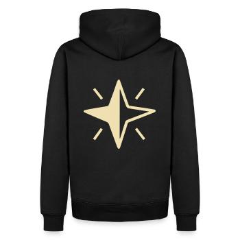 Abstrakte Sterne Sternenhimmel Abstrakte Kunst - Männer Premium Bio Hoodie - Schwarz - Hinten - Nico (187cm)