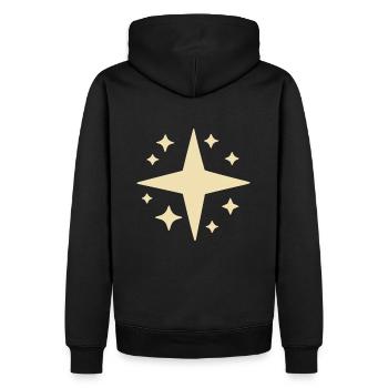 Abstrakte Sterne Sternenhimmel Abstrakte Kunst - Männer Premium Bio Hoodie - Schwarz - Hinten - Nico (187cm)