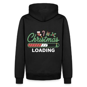 Christmas Loading Ladebalken Weihnachten - Männer Premium Bio Hoodie - Schwarz - Hinten - Nico (187cm)